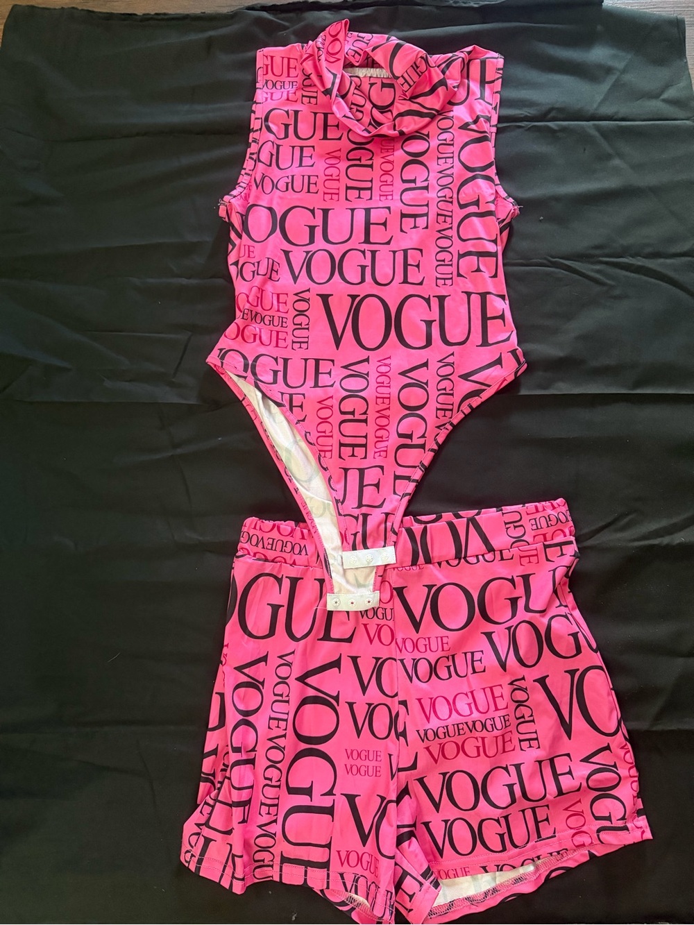 Vogue Hot Pink Logo One-Piece with Matching Shorts